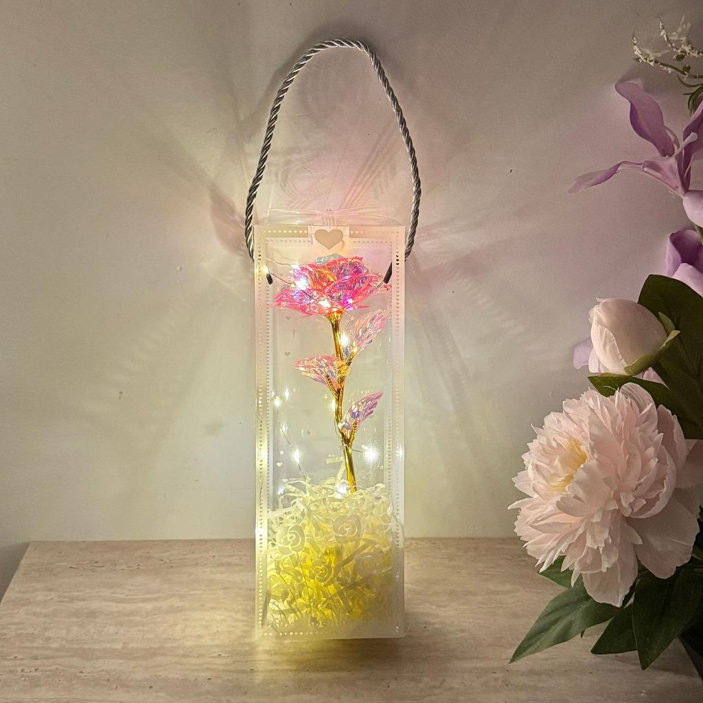 New Colorful Simulated Rose with Packaging Box LED Enchanted Galaxy Rose Ornament Mother's Day Valentine's Day Wedding Gifts