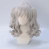 Cosplay Wig from The Second Style with Perfect for Costumes and Fancy Dress 2 Bonus Items Heat-resistant Castle, Silver-gray, Short, Curly, Twin-tail