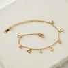 European Multi-layer 18K Gold-Plated Titanium Steel Bracelet with Star, Sun, and Heart Stone Tassels