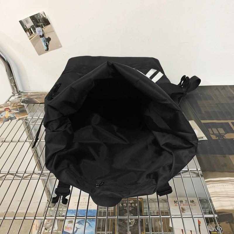Striped Patchwork Roll-Up Backpack Men Outdoor Fitness Training Sports Bag Student School Bag