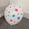 12/20/30pcs US Independence Day 12 Inch Blue Red Five Pointed Star Printed White Latex Ball Happy Anniversary Decoration Balloon