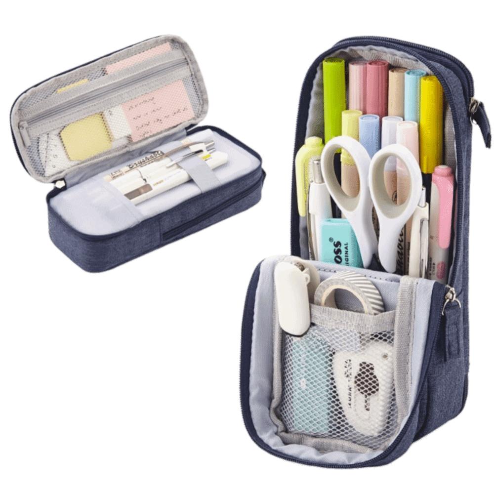 Large-capacity Folding Pencil Case Double-layer Student Stationary Boxes  Study Supplies