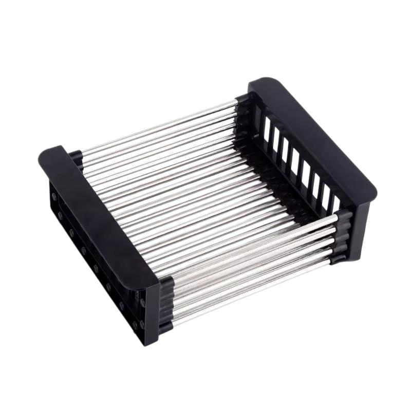  Égouttoir d'évier de cuisine en acier inoxydable extensible égouttoir à vaisselle panier d'égouttage égouttoir de rangement pour fruits et légumes