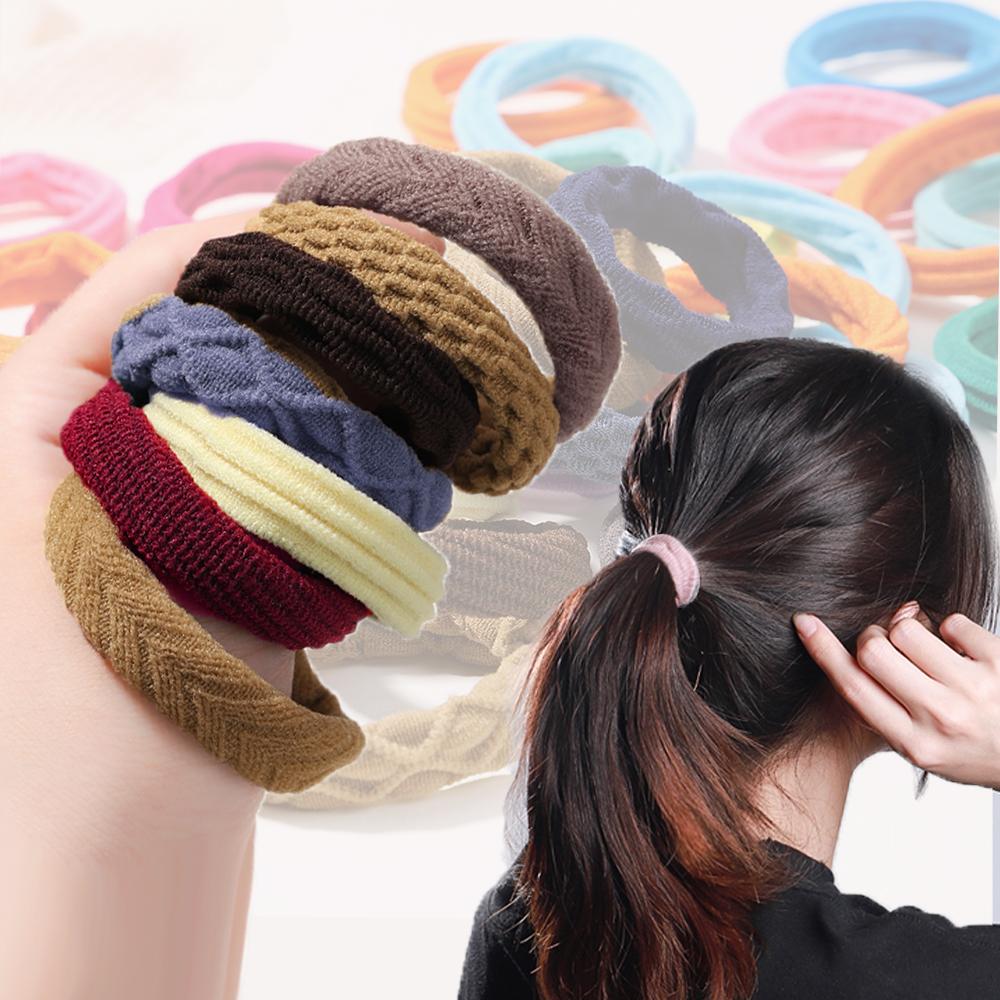 12PCS Women Girls Basic Elastic Hair Bands Ties Scrunchie Ponytail Holder Rubber Bands Fluorescent Headband Hair Accessories