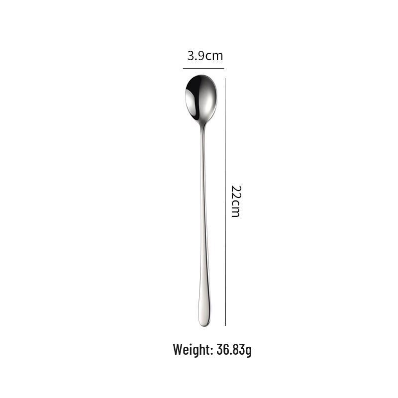 Qianxing German Style 304 Stainless Steel Long Ice Spoon (10-Piece Set)