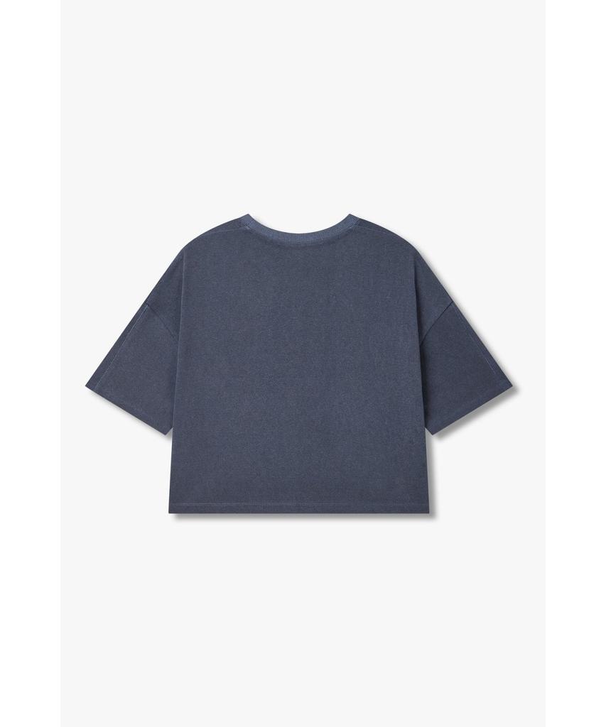 Bobeu Lettering Pigment T-Shirt_Navy 7156240009
