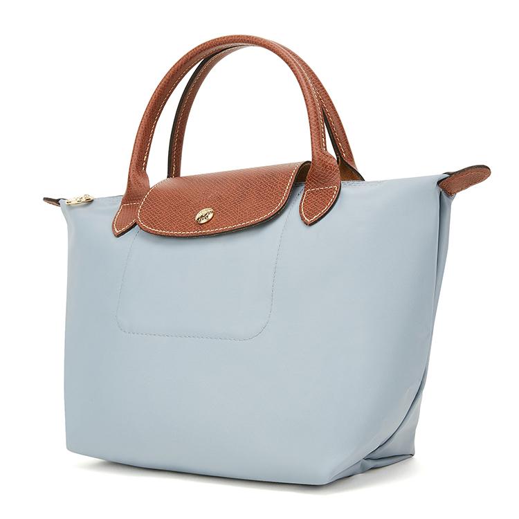 Longchamp Le Pliage Zipper Closure Recycled Nylon Canvas Tote Bag Small Women Tote Bags Steel-Gray L1621089P80