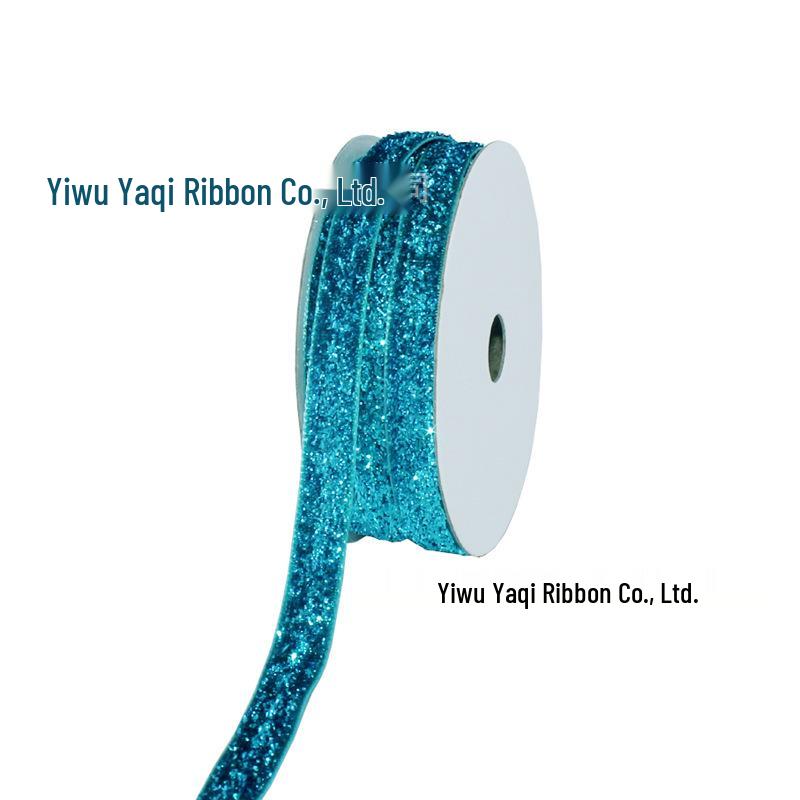 1cm Flocked Ribbon for Gift Wrapping & Costume Decoration - Non-Elastic, Shiny Woven Design