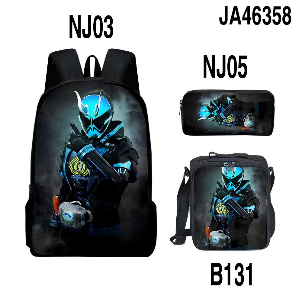 Classic Popular Novelty Funny Kamen Rider 3D Print 3pcs/Set pupil School Bags Laptop Daypack Backpack Lunch bag Pencil Case