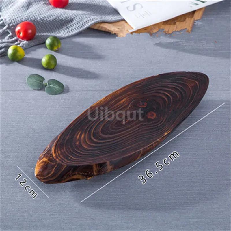 Oval Zarte Sushi-Schale Sushi-Platte Gericht Sashimi-Gericht Haus Restaurant Holz-Sushi-Boot Bambus-Werkzeug Platte japanische Küche