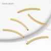 2mm*35mm Brass Texture Tube Beads 18K Gold Plated Tube Spacer Beads Connectors For Jewelry Making,DIY Bracelet Necklace Findings