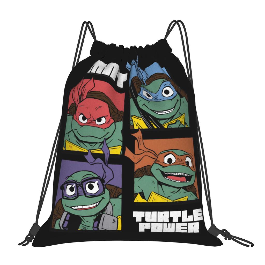 Custom Ninjas Turtles Drawstring Backpack Sports Gym Bag for Men Women Superhero Training Sackpack
