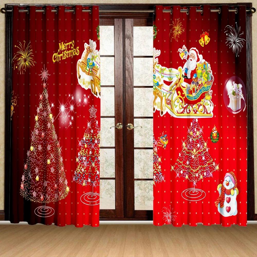 Cartoon Schnee Mann MerryChristmas Baum Feuerwerk Fenster Vorhänge Für Kinder Schlafzimmer Wohnzimmer Badezimmer Kicthen Tür Halle Wohnkultur