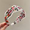 Vintage Floral Embroidered Headband, Lace-Trimmed Wide Hair Band For Women