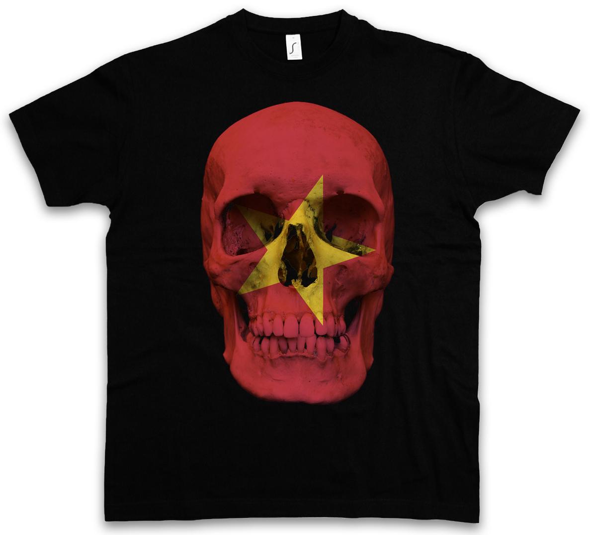 CLASSIC VIETNAM SKULL FLAG T-SHIRT Skull Banner Biker MC- XXXXL