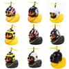 Pato de Goma Rompevientos Juguete Adornos para Motocicleta Coche Pato Amarillo Decoración para Salpicadero de Coche con Gafas Geniales Casco con Hélice