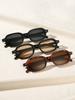 3Pcs New Narrow-Frame Unisex Sunglasses with Multi-Color Rivet Design, Comfortable, Sun Protection, Multiple Combinations