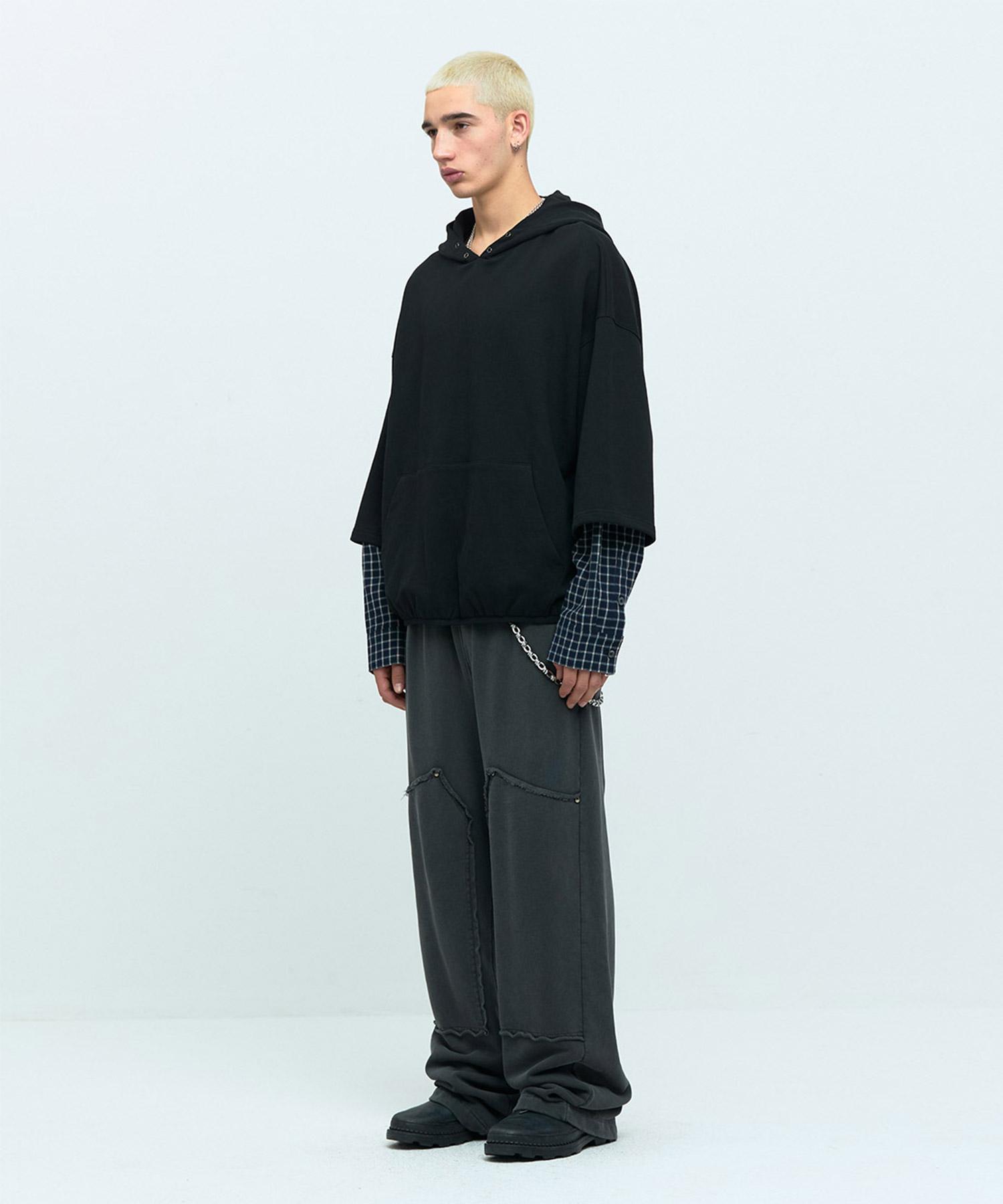 Mea Check Mix Hoodie [Black] 2