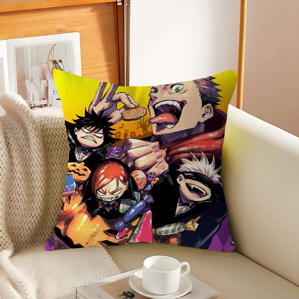 Anime J-Jujutsu-Kaisen Pillow Case Throw Pillow Chair Seat Cushion Nap Pillows Chair Cushion Seat Soft Pad Pillow Sofa Cushion