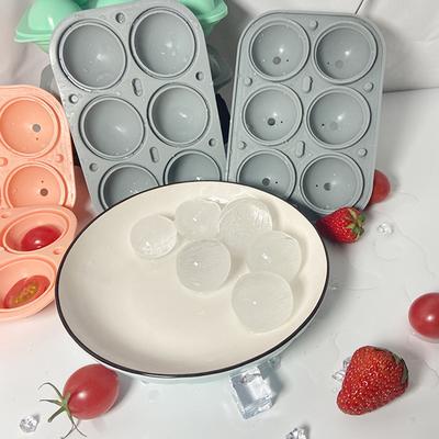 6 Cavitie Circular Ice Hockey Mold Silicone Ice Cube Mold DIY Ice Ball Round Jelly Making Mould For Cocktail Whiskey Drink Molde