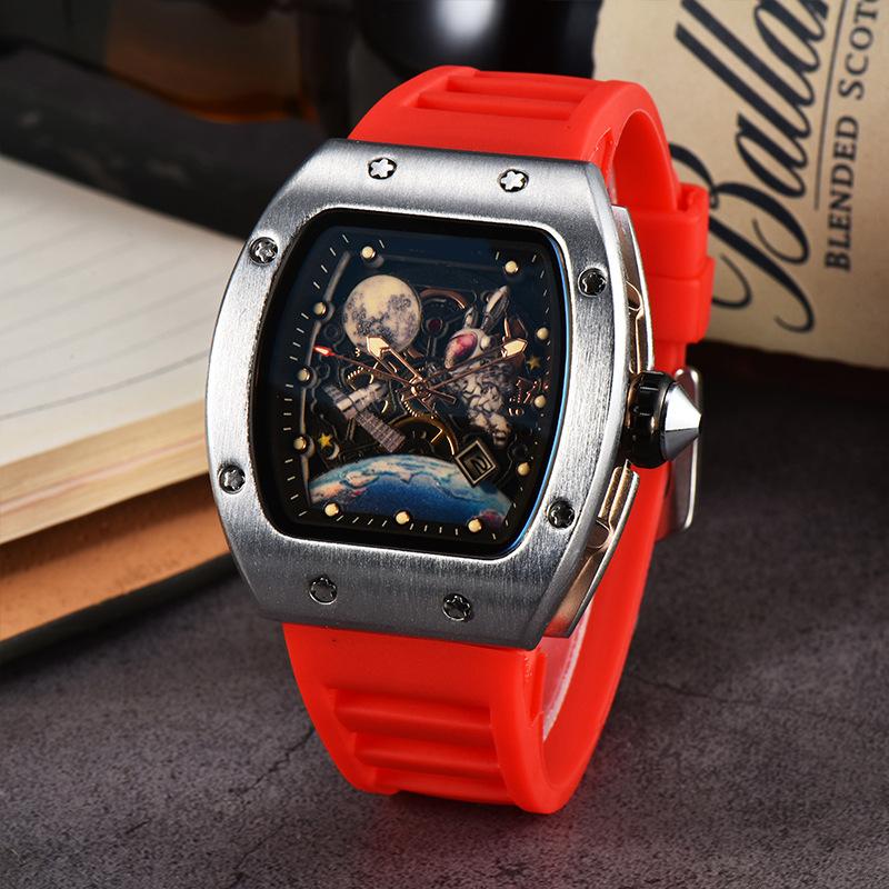 2025 New Barrel-shaped Space Astronaut Luminous Hollow Tourbillon Fashion Men's Quartz Watch