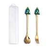 Christmas Cartoon Snowman Spoon & Fork Set - Cute Dessert Cutlery Gift