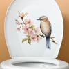 Cartoon Peach Tree Branches Bird Toilet Post Bathroom Bathroom Home Beautification Wall Sticker