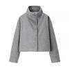 European and American style, new women's clothing, versatile, fashionable, foreign style stand-up collar breasted woolen coat