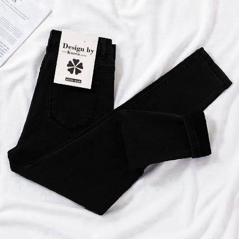Dámské džíny s vysokým pasem, slim fit, s push-up efektem, trend podzim 2023, univerzální devítibodové tužkové kalhoty