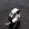 8MM Wide Middle Groove Frosted Men's Titanium Steel Ring Simple Finger Ring Jewelry Gift