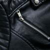 BITCED Spring/Autumn Short-Length Leather Jacket for Women Slim-Fit Collared Biker Jacket with Diagonal Zipper