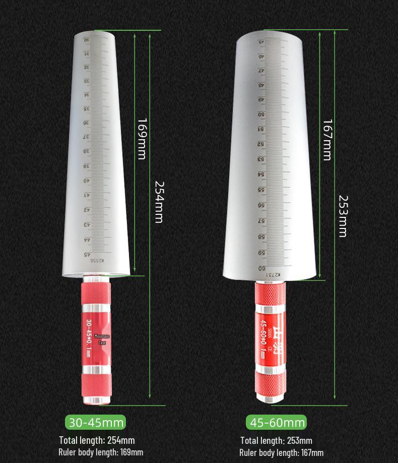 Mountain Measurement Tapered Bore Gauge: 1-6.5mm & 3-15-30-45-60mm Inner Diameter Plug Gauge