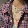 Y2K Heart Butterfly Přívěsek Choker náhrdelník Barevný korálkový řetízek klíční kosti pro ženy Dívka Punk Sladký estetický párty šperk