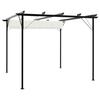 VidaXL Pergola avec toit rétractable Blanc crème 3 x 3 m Acier