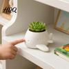 Creative Office Plant Holder 3D Printed Cartoon Airplane Succulents Pot Cute Desktop Flower Pot Indoor Window Sill Container for Small Plants,