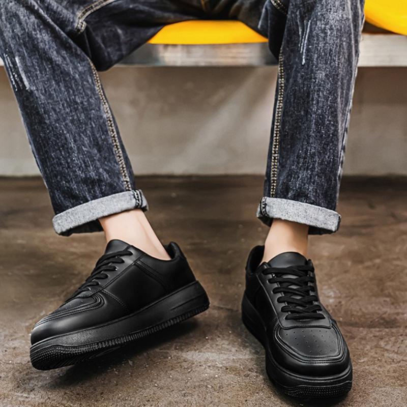 Black Men's Platform Sneakers All-match Breathable Height-enhancing Casual Shoes New Outdoor Fashion Skateboard Shoes Tenis 2025