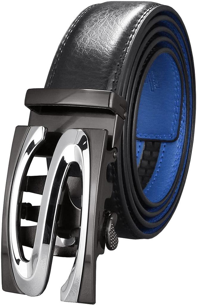 Men's Leather Belt, Automatic Lock, Business Style, Large Size, No Holes, Brand Name, Gentleman's, Leather, Adjustable, Stylish, Large, Long, Casual,