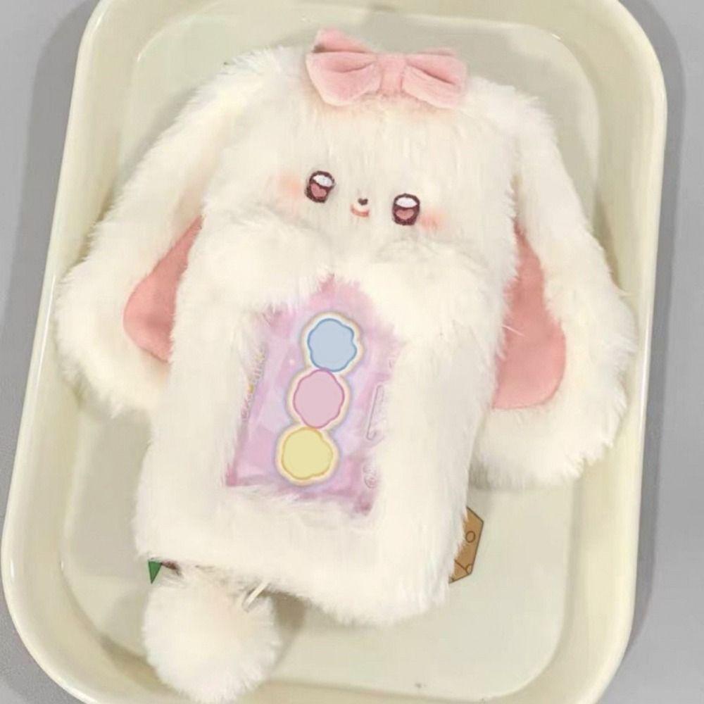 Multifunctional Photocard Case Big Eared Rabbit/Border Collie Plush Photo Card Holder Rabbit/Dog/Cat Card Case School Office