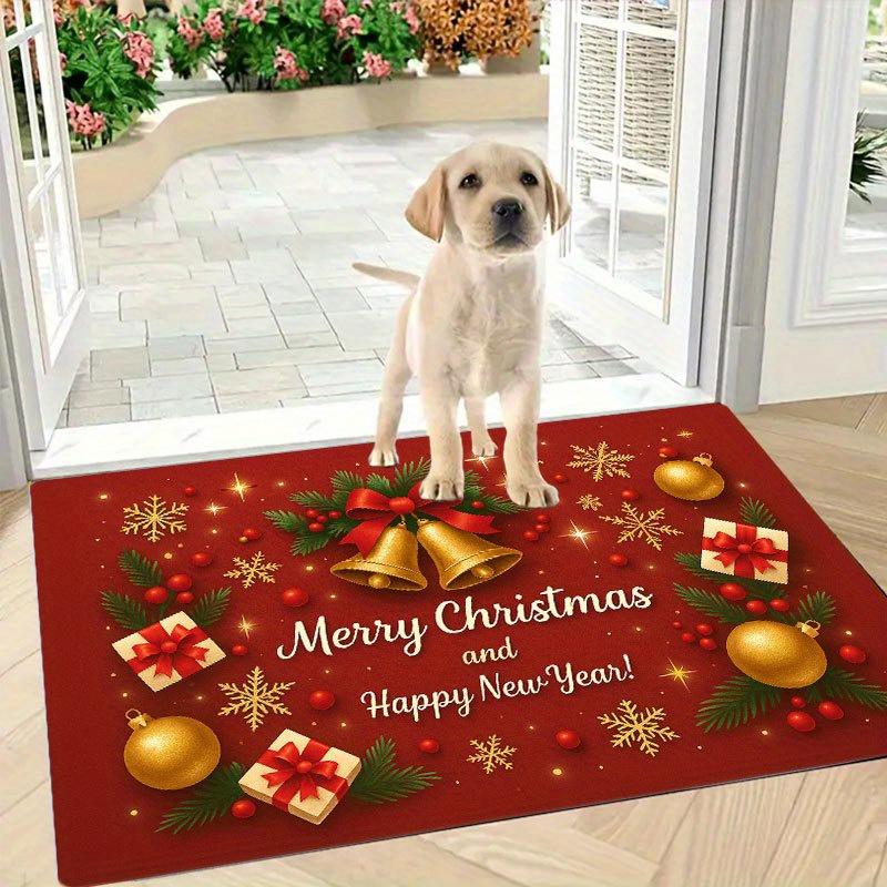 1Pcs Anti Fatigue Kitchen Rugs Christmas Golden Bells Waterproof Non-Slip Thick Cushioned Kitchen Mat Heavy Duty Comfort Standing Mat for Kitchen