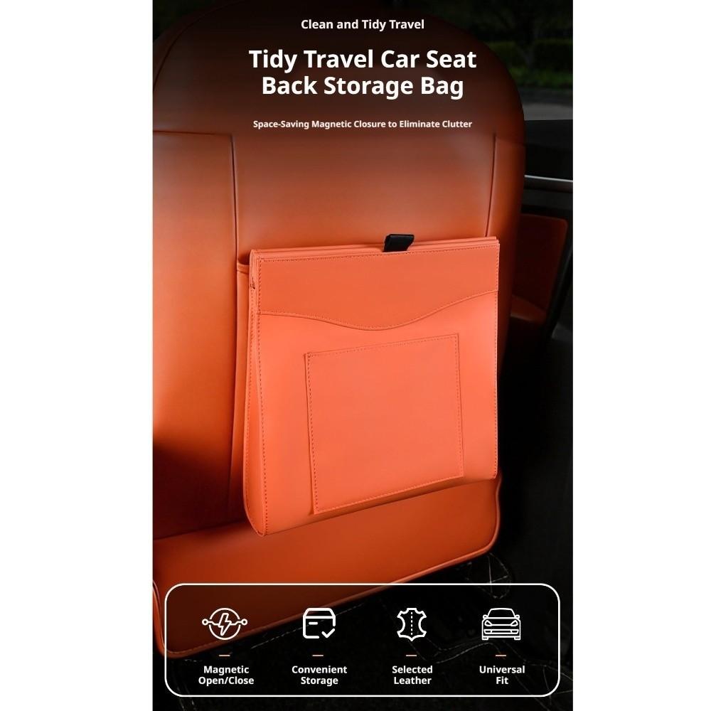 Storage Pocket Magnetic Adsorption Storage Bag Seat Hanging Trash Can  Car Interior Supplies
