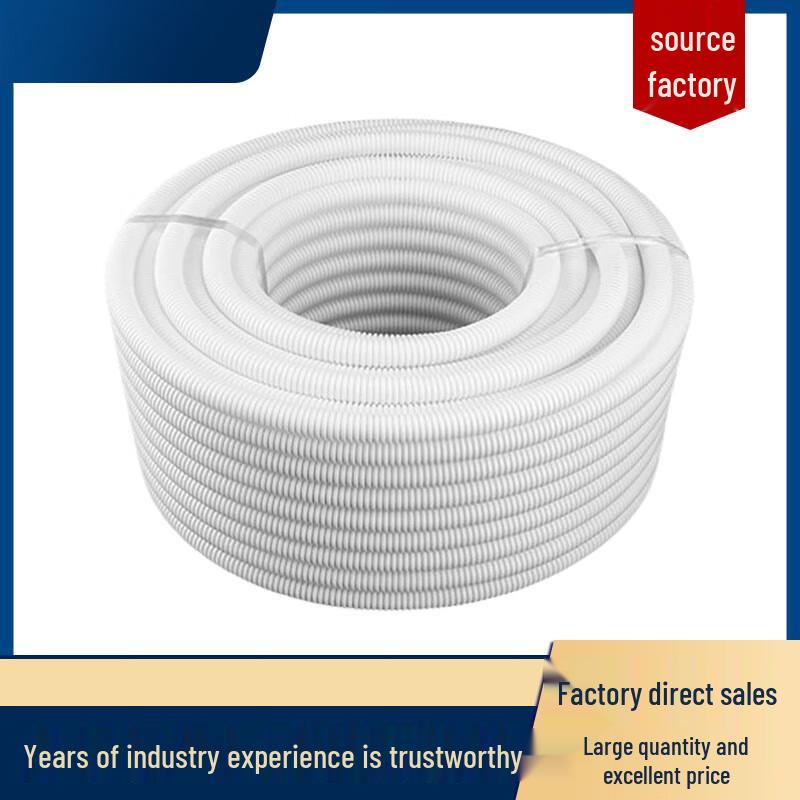 White PVC Flexible Corrugated Electrical Conduit