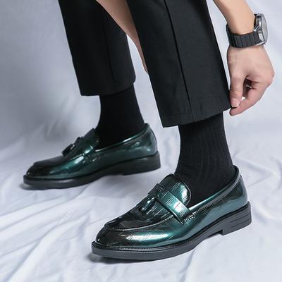 Fashion Classic Brand Men's Loafers Trend Green Men's Banquet Dress Shoes Business Shoes Men's Genuine Leather Casual Shoes Non Slip
