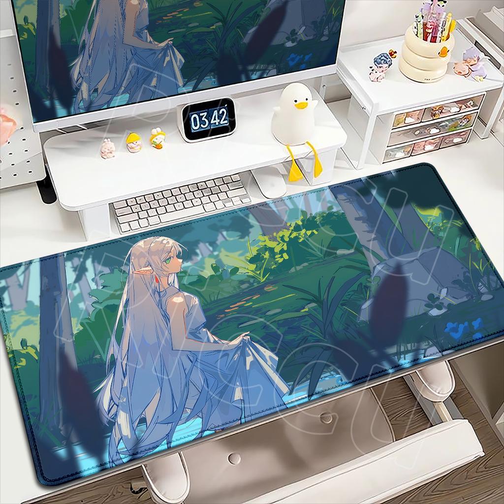 HD Printing Frieren At the Funeral Mousepads Anti-Slip Rubber Bottom Mousepad Large Size Esports Games Office Desk Pad Table Mat
