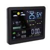 Wireless Weather Clock Indoor Outdoor Hygrometer Thermometer Air Pressure Sunset Sunrise Time Color Display Dual Alarm
