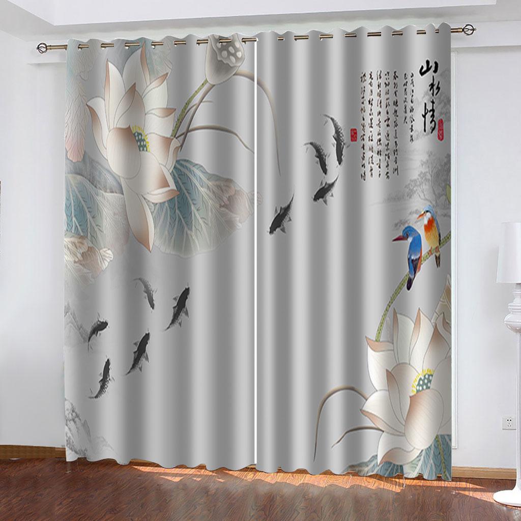 Chinese Chic Flower VintageWindow Drapes designed for Children Bedroom Space Living Room Treatments Kitchen HomeDecor Drape Blinds 2Pieces OnSale