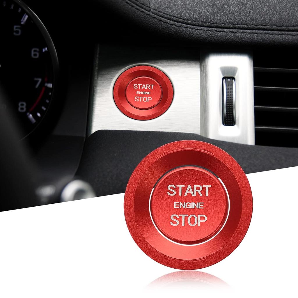 TOMALL Aluminum Engine Start Stop Push Button Ring Compatible with Land Rover Discovery Sport 5 Range Rover Jaguar XJ XF XE F-Type F-Pace XJR XFR Car