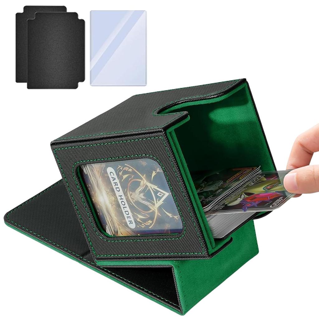 Deck Trading Card Card Game Deck Magnetic Holds 100 Waterproof PU Sleeve Top Loader Vertical Includes 2 Dividers 1 for Duel Masters Case, Case, Box,