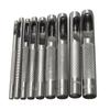 Hollow Punch Tool Kit 9 Piece Set for Leather Gasket and Sheet Metal Carbon Steel Punches with Easy Grip Knurled Handles