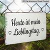 2D Flat - German Vintage Metal Sign - 'Today Is My Favorite Day' with Heart Detail, Rustic Home Decor 8.0X12.0 Inch, Perfect Gift for Birthdays and
