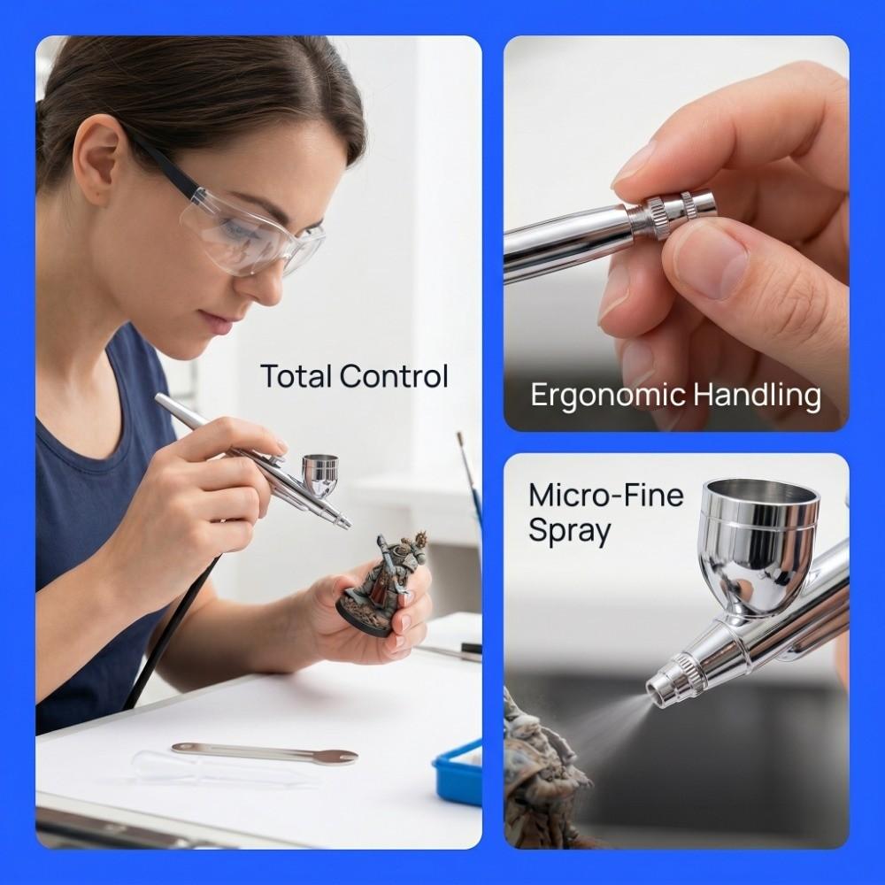 Precision Airbrush Sprayer Gravity Feed Airbrush Tool Art Spray Painting Kit Facial Art Painting